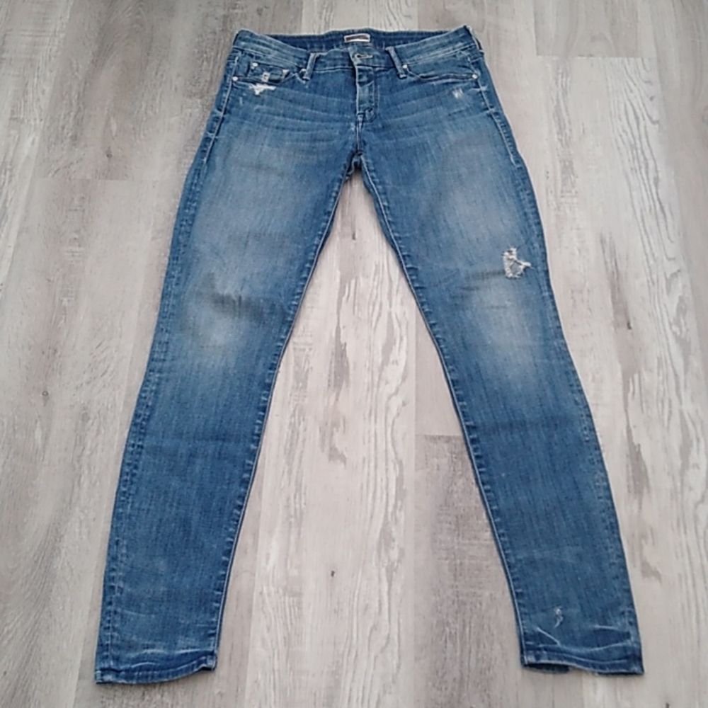 MOTHER The Looker Graffiti Girl Distressed Skinny Jean Size 28